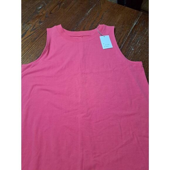 New XL A New Day Pink Sleeveless Round Neck Tshirt Dress Midi Summer Spring NWT - Picture 1 of 2
